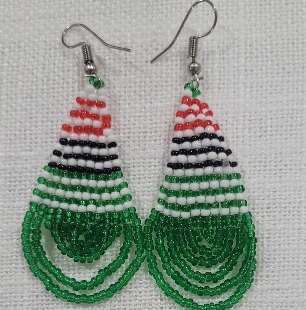 Colorful Beaded Teardrop Earrings